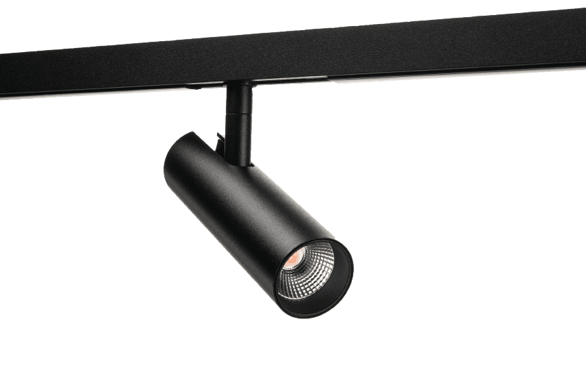 Zwarte spot op rail als premium productdetail